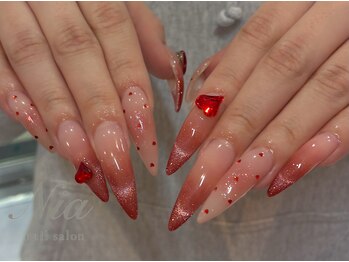 ニア ネイルサロン 大阪駅前第2ビル(Nia)/ちゅるちゅる赤マグネイル
