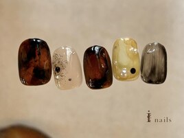 べっ甲ブラウンモードネイル