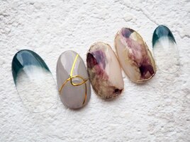 秋のべっ甲大人アートネイル