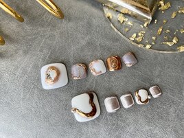 フットネイル　秋ネイル