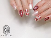 エアフォルク 銀座(ERFOLG)/チェックのクリスマスネイル