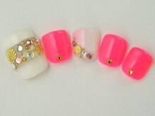 ネイルサロン ドレリッチ 大宮店(drerich)/ネオンピンクFOOT