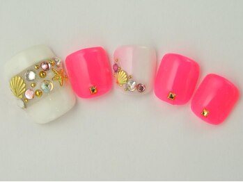 ネイルサロン ドレリッチ 大宮店(drerich)/ネオンピンクFOOT