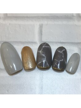 ネイルサロン マリブ(Maribu)/ハンド アート4本 大理石