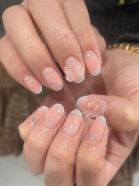 桃色　チークネイル☆