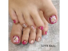 ラブネイル(LOVE NAIL)/フラワーフットネイル