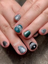 エーエムネイル(Am:nail)/推しかつ緑×黒