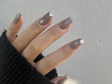 クルネ(QULNE)/ミラーフレンチネイル/グレー