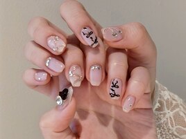 リボンネイル/透け感ネイル