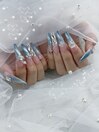 水色マグネットネイル♪
