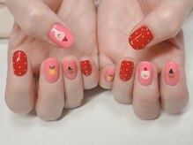 北堀江ネイルサロン エンジョイスターネイル(Enjoy Star Nail)/カジュアルネイル◎サンタピンク