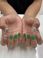 ビーエスネイル 金山店(bs-nail)&nbsp;爽やかグリーンにワンポイントニュアンスネイル☆