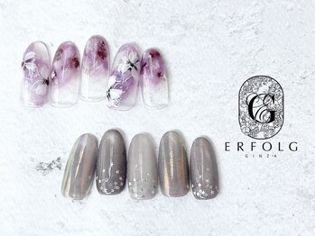 エアフォルク 銀座(ERFOLG)/儚げフラワーネイル