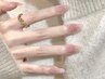 【HANDチップスカルプ Mサイズ】 クリアジェルワンカラー/ラメグラ　¥7990