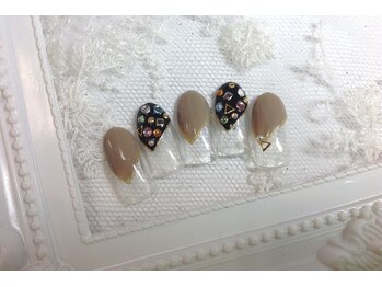 セレクトネイル ココ 秦野店(SELECT NAIL COCO)/ブラック&ストーン