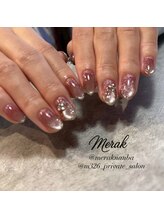 メラク 大阪難波(merak)/大国町透明ネイルミラーフレンチ