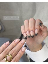 エステレラ ネイル(esterella nail)/黒フレンチ