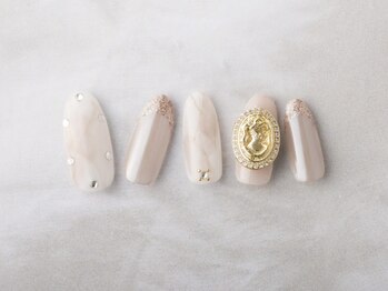 ネイルプラザ 河原町OPA店(NAIL PLAZA)/大理石ネイル×フレンチネイル