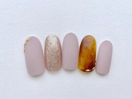 べっ甲×マットネイル