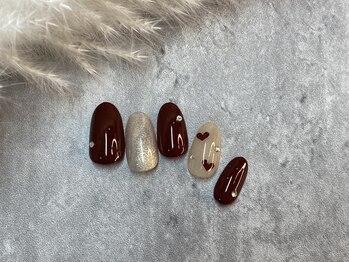 バレンタインネイル