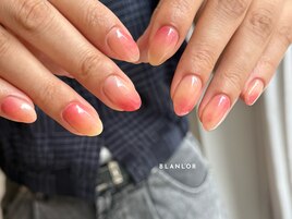 桃ネイル　フルーツネイル　中目