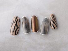 ネイルプラザ 河原町OPA店(NAIL PLAZA)/ゼブラ×ニュアンスネイル
