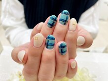 プルミエ ネイル(Premier Nail)/緑×紺チェック