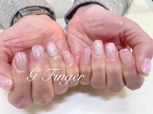 ジーフィンガー 大井町店(G Finger)/淡いピンクの雪の結晶ネイル♪