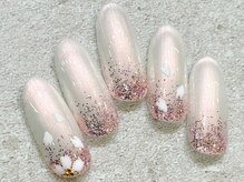 チェリーズネイル(Cherrys Nail)/桜 ホワイトネイル 春ネイル