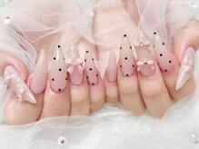 ロワ バイ ジョアアンジェ(Roi by joieange)/ドットネイル/リボン/ピンク/春