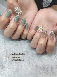 ガラスフレンチネイル