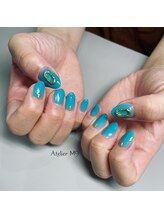 ホームサロンアトリエ エムナイン(Home Salon Atelier M9)/ターコイズカラーネイル