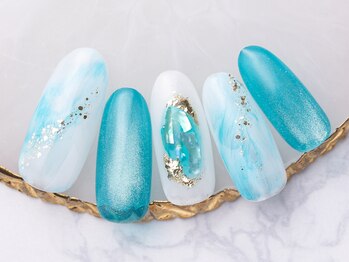 モンスリール 麻布十番(Mon Sourire)/ターコイズ×マグネットネイル