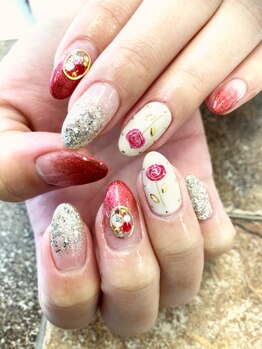 ネイルギャラリーアヴァン(NAIL GALLERY Avant)/赤ラメ