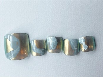 アイネイルズ 梅田店(I nails)/フットオーロラもやもやネイル