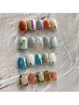 ネイルサロン バリ(BALI)の写真/大人気の8種類の定額コース☆【定額デザイン/￥5940】ニュアンス系、ミラーアート系・流行りのデザイン♪
