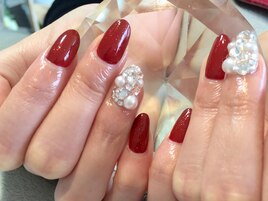 ストーン埋め込みネイル☆