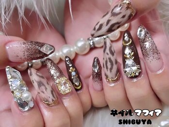 ネイルマフィア 渋谷(NAIL MAFIA)/ギャル/スカルプ/ヒョウ柄