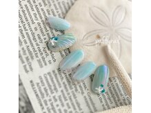 パフィーネイルの雰囲気（夏/シェル/マーメイド/上品/ニュアンス/人魚/ウォーターケア）