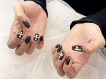 ヒラソルネイル(Girasol nail)/coolカラーに十字架