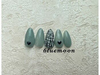 ブルームーン(bluemoon)/ハートツイードネイル