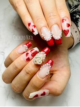 チヒロネイル/キラキラハートネイル