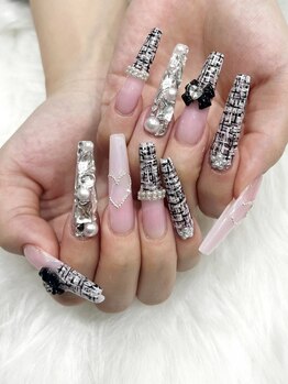 ラヴェル アール(La Bell R)の写真/ロングスカルプならLaBellR★モチ抜群！冬ネイル/ギャルネイル/ツイードネイル/持ち込みデザインも大歓迎！