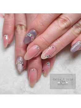 カラーリリー 恵比寿(Calla lily)/押し花/チーク/エアジェル