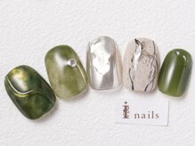 アイネイルズ 恵比寿店(I nails)/ミラーグリーンニュアンス9980円