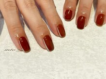 ネイルサロン イントゥ(into_)/クリアブラウン　ラインアート