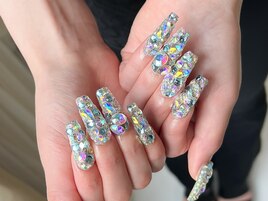 オーロラ埋め尽くしネイル