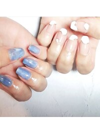 変形フレンチ×マーブル