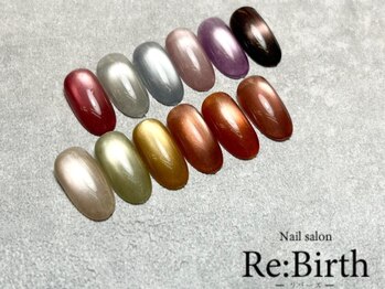 ネイルサロン リバース(Re:Birth)の写真/【キラキラ好きに大好評☆マグネットワンカラー¥4950】自爪想いの丁寧なケアと素早い仕上がりで満足度up♪
