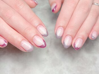 2色ラメフレンチ